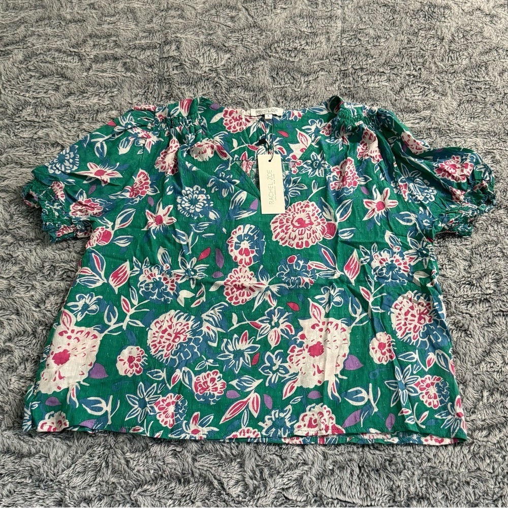 Rachel Zoe Green Floral Blouse